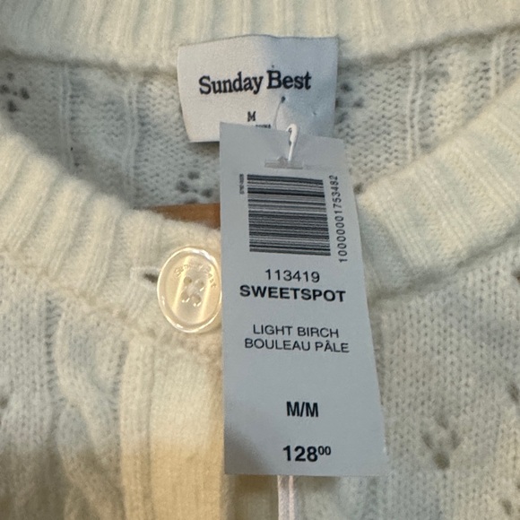 Aritzia Ivory Cable Knit Cardigan - Picture 3 of 3